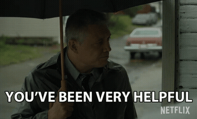Man Holding Umbrella In Rain Says You've Been Very Helpful Netflix GIF