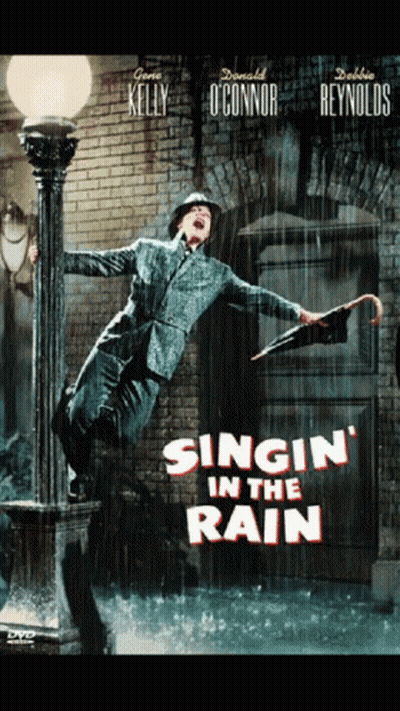 Man Holding Umbrella Singing In The Rain GIF