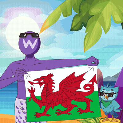 Man Holding Wales Flag GIF