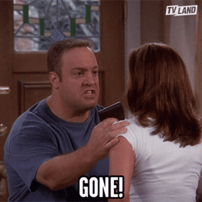 Man Holding Wallet Over Woman Shoulder Says Gone GIF