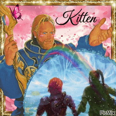Man Holding Wand Saying Kitten GIF