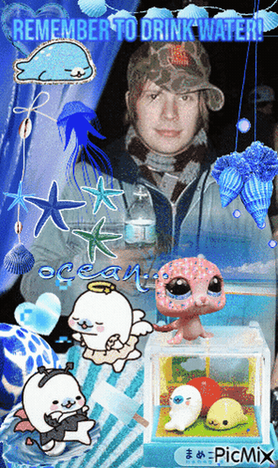 Man Holding Water Bottle Remember To Drink Water GIF