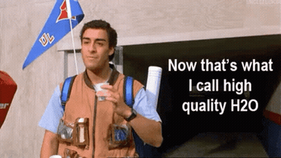 Man Holding Water Says Now That's What I Call High Quality H2O