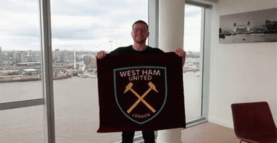 Man Holding West Ham Flag GIF