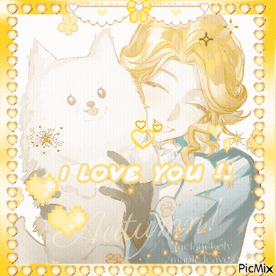 Man Holding White Dog Saying I Love You GIF