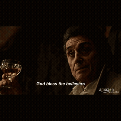 Man Holding Wine Saying Hold God Bless Believers GIF