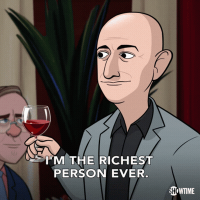 Man Holding Wine Says I'm The Richest Person Ever GIF