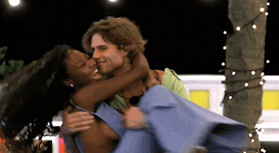 Man Holding Woman In Arms Smiling GIF