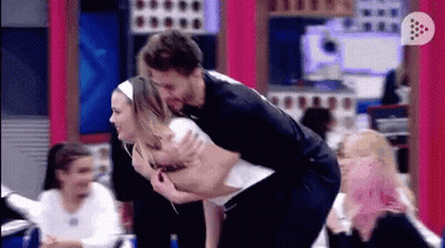 Man Holding Woman On His Back GIF