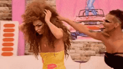 Man Holding Woman's Hair Woman In Yellow Dress GIF