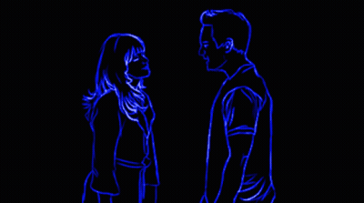 Man Holding Woman's Hand In Dark GIF