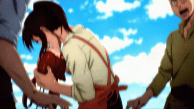 Man Holding Woman While Another Man Watches GIF