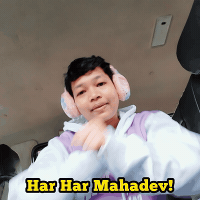 Man Hoodie Ear Muffs Har Har Mahadev GIF