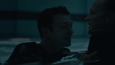 Man Hugging Another Man In Water GIF