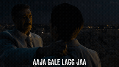 Man Hugging Another Man Saying Aaja Gale Lagg Jaa GIF
