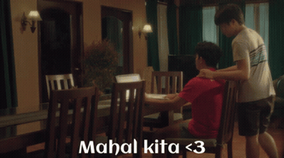 Man Hugging Another Man With Mahal Kita < 3 GIF