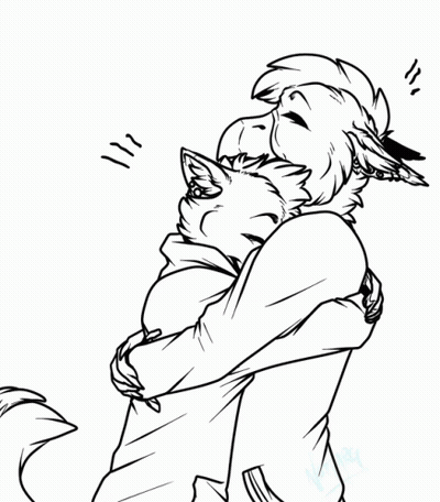 Man Hugging Dog In Black And White GIF