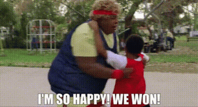 Man Hugging Little Boy Says I'm So Happy We Won GIF