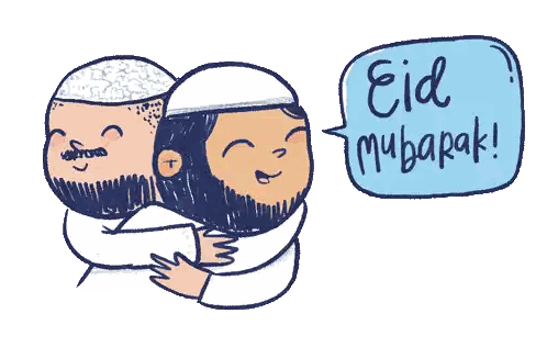 Man Hugging Man Eid Mubarak Sticker
