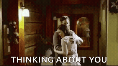 Man Hugging Woman Hallway Thinking About You GIF