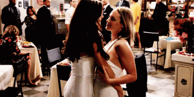 Man Hugging Woman In Hallway Thinking About You GIF