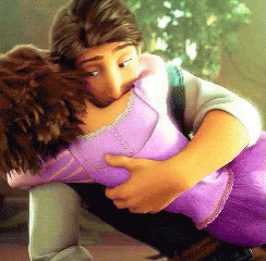 Man Hugging Woman In Purple Dress GIF