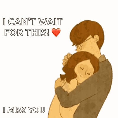 Man Hugging Woman Saying I Can't Wait GIF