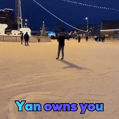 Man Ice Skating With Yan Owns You GIF