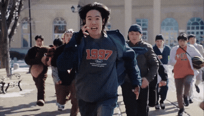 Man In 1997 Shirt Running GIF