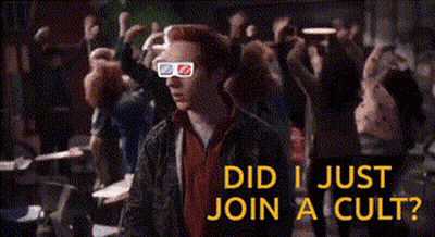 Man In 3D Glasses Says Did I Just Join A Cult GIF