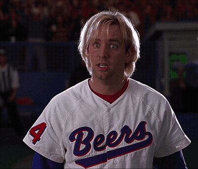 Man In 4 Beers Jersey On Baseball Field GIF