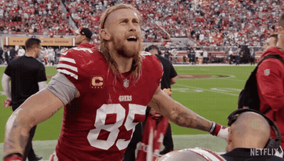 Man In 49Ers Jersey On Field GIF