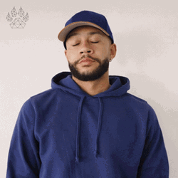 Man In A Blue Sweater Shoulder Brush GIF