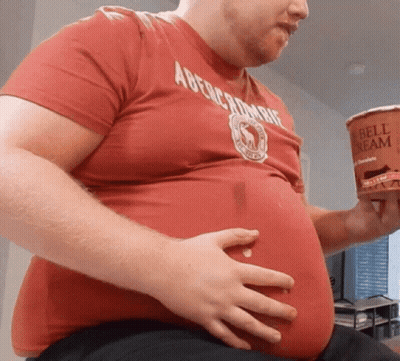 Man In Abercrombie Shirt Holding Bell Cream Container GIF