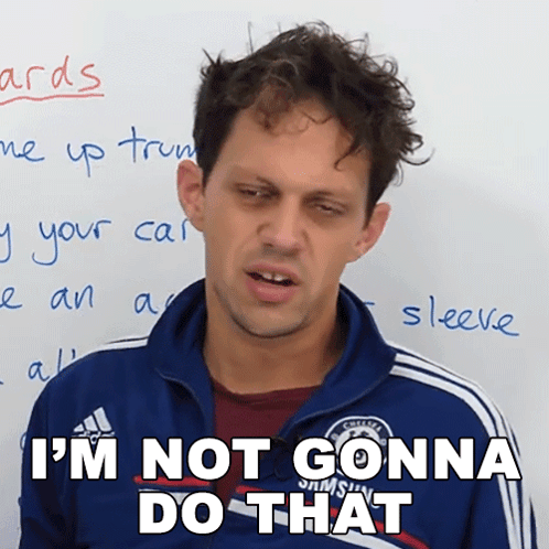 Man In Adidas Jacket Says I'm Not Gonna Do That GIF