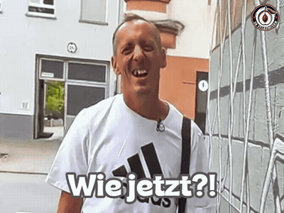 Man In Adidas Shirt Laughing Says Wie Jetzt GIF