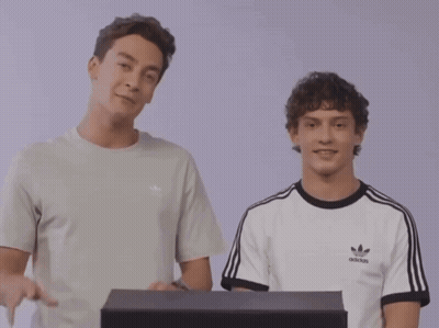 Man In Adidas T-Shirt Pointing GIF