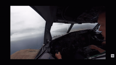 Man In Airplane Cockpit With Youtube Logo GIF