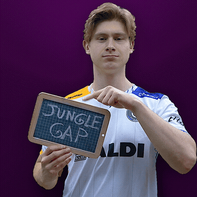 Man In Aldi Shirt Holding Chalkboard Saying Jungle Gap GIF