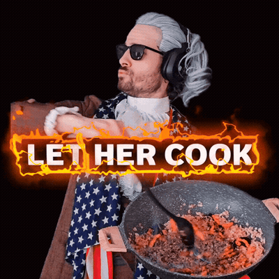 Man In American Flag Costume Holding Frying Pan GIF