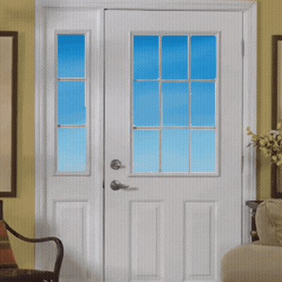 Man In American Flag Tie Looking Out Window GIF