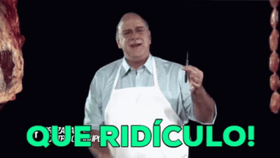 Man In Apron Holding Knife Saying Que Ridiculo GIF