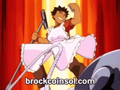 Man In Apron Holding Vacuum Cleaner Brockcoinsol.com GIF