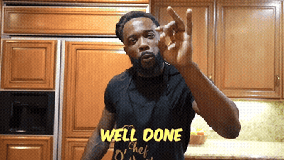 Man In Apron Saying Well Done Chef GIF