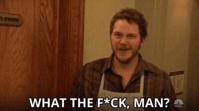 Man In Apron Smiling Asking What The F Ck Man GIF