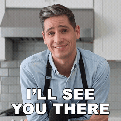 Man In Apron Smiling Says I'll See You There GIF