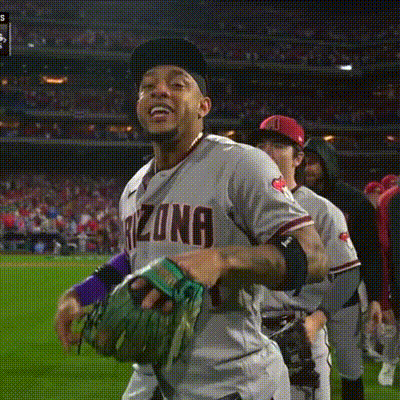 Man In Arizona Jersey Holding Glove GIF