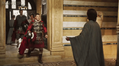Man In Armor And Caped Man With Ben GIF