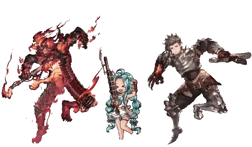 Man In Armor And Girl With Blue Hair Holding Swords Sticker