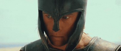 Man In Armor And Helmet With Open Mouth GIF